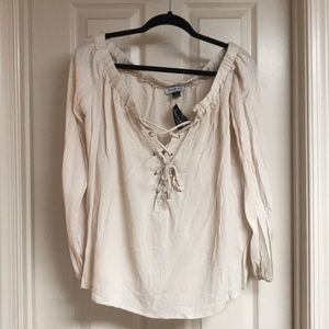 Off the shoulder lace-up top